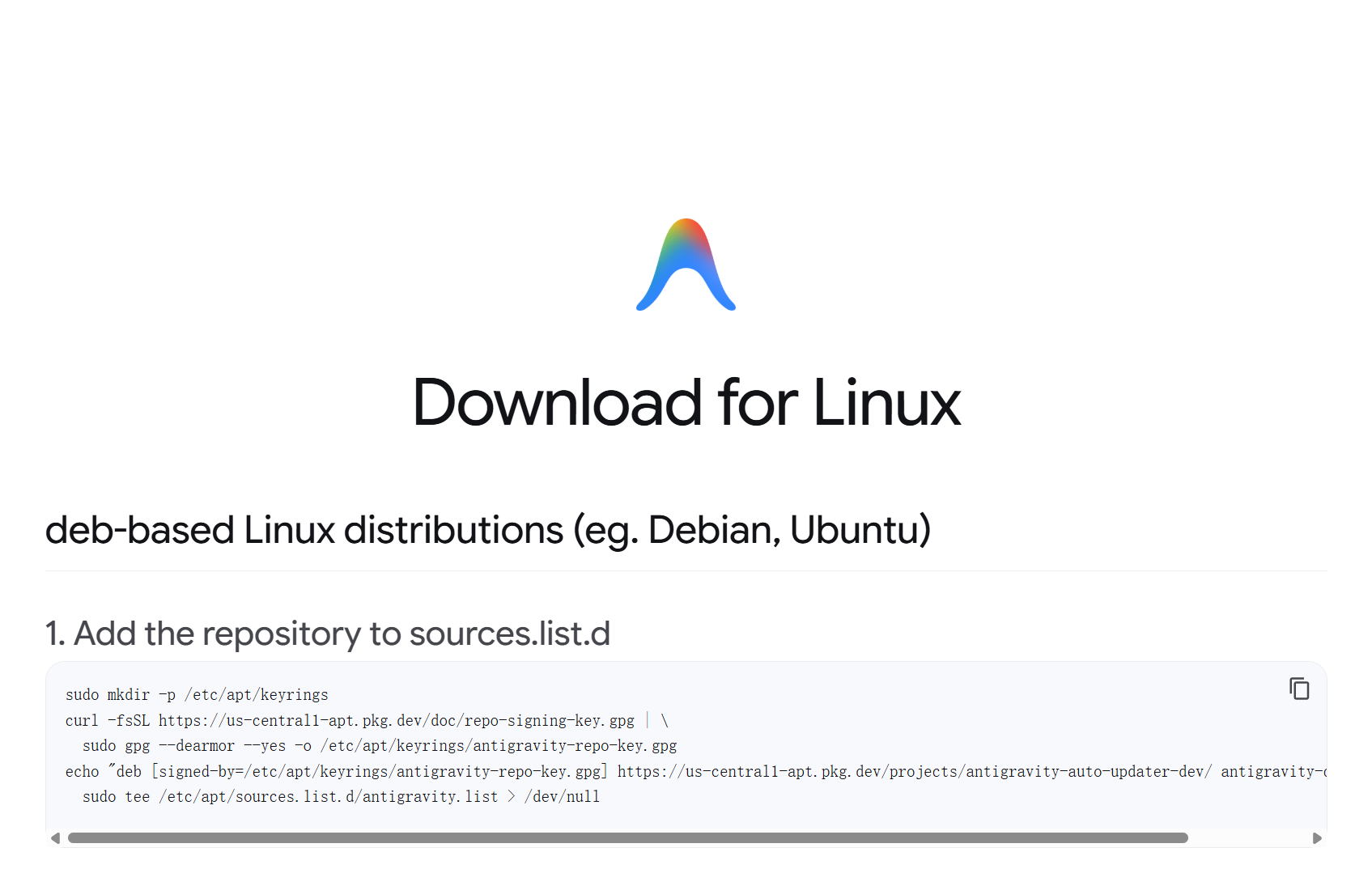 Linux安装Antigravity