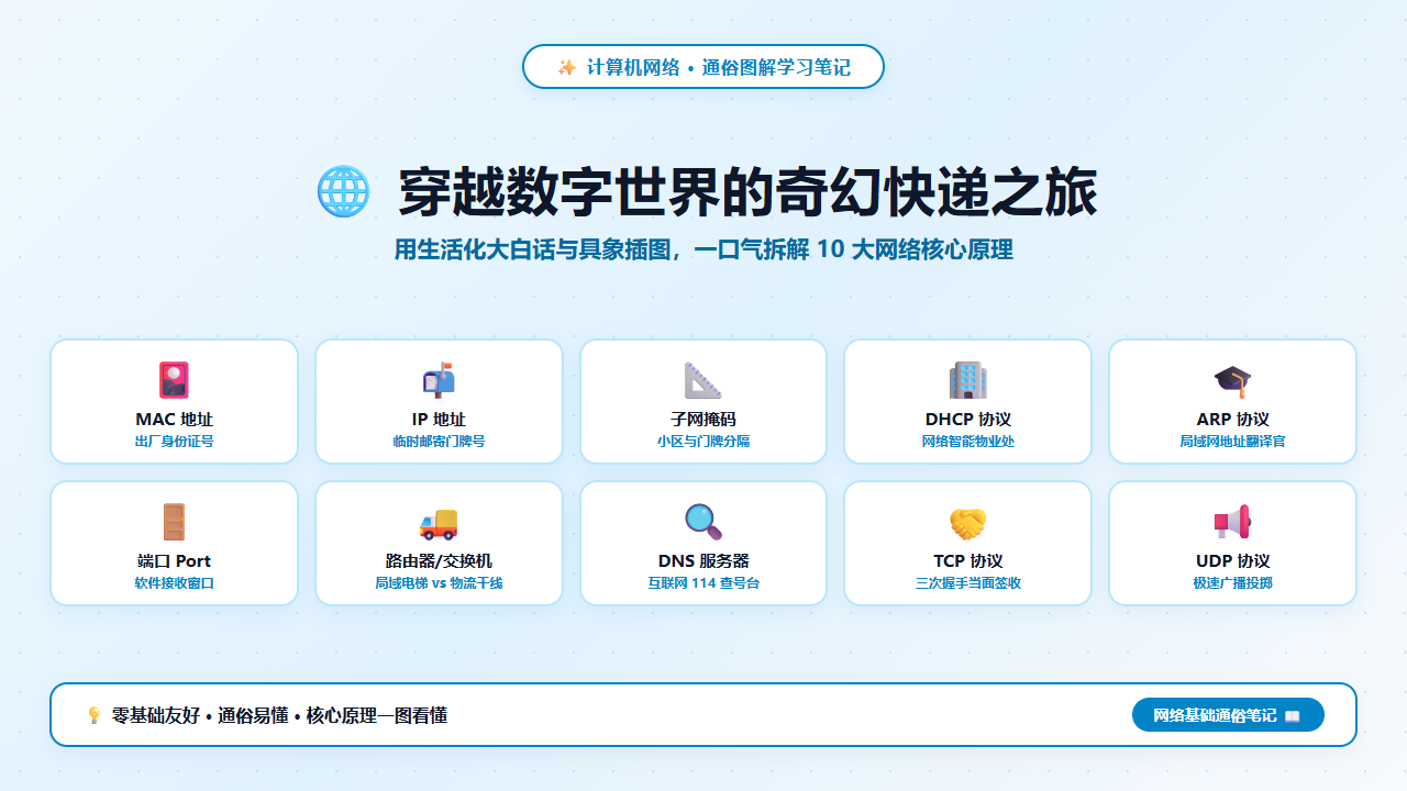🌐 穿越数字世界的奇幻快递之旅：网络基础知识通俗笔记