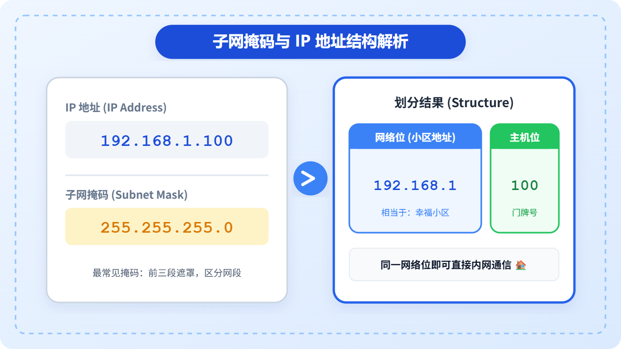 子网掩码与 IP 地址结构解析